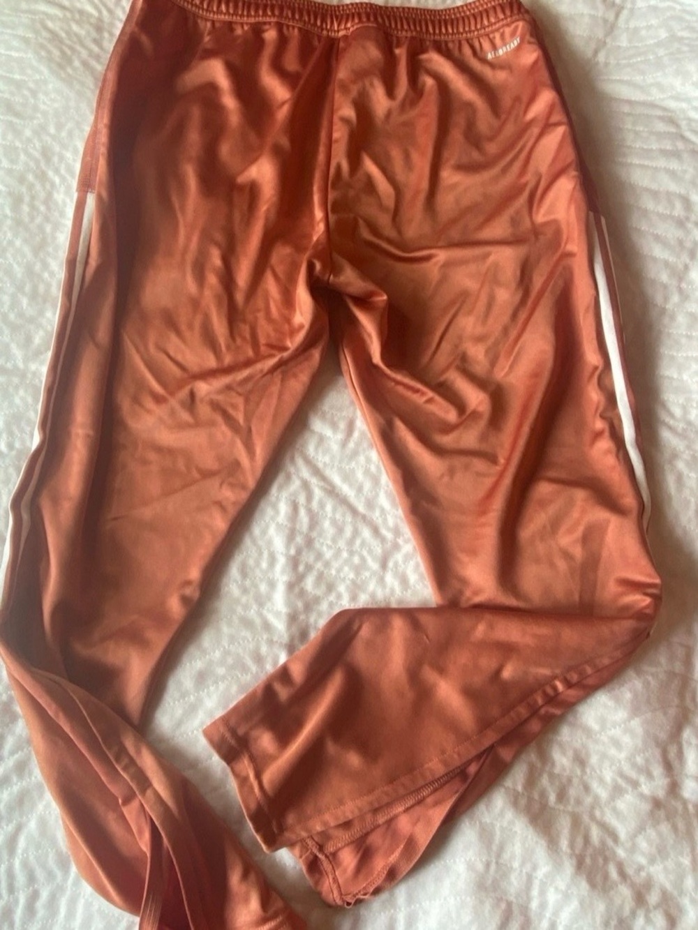 adidas Orange Joggers with White Side Stripes - Picture 8 of 10